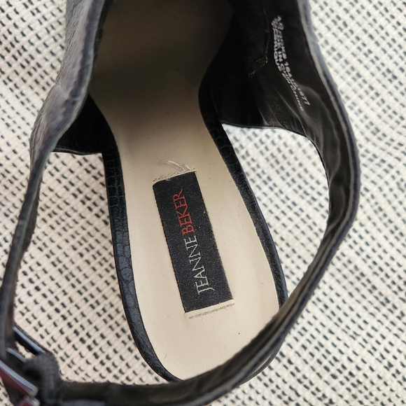 Jeanne Baker Black Open Back Booties - Picture 6 of 7